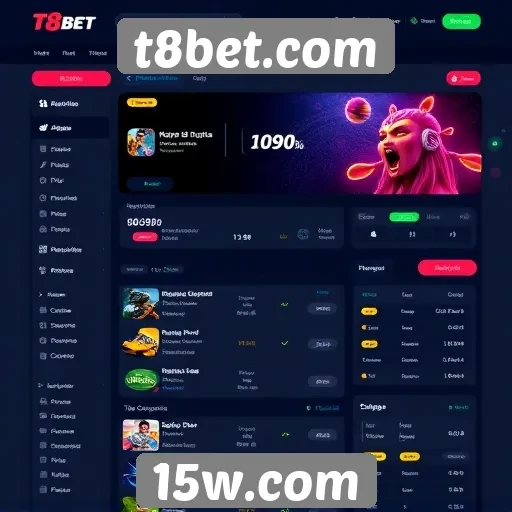 Interface do usuário no site t8bet.com